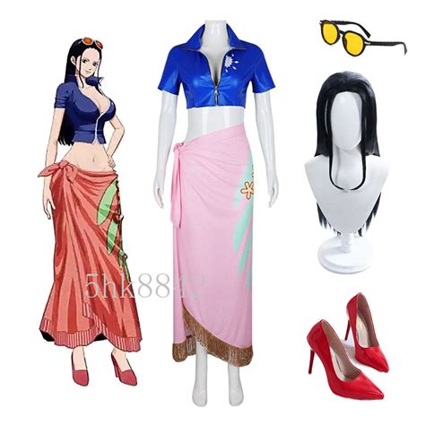 Anime Cosplay Nico Robin Halloween Party Costume Suit Wig Outfit Dress