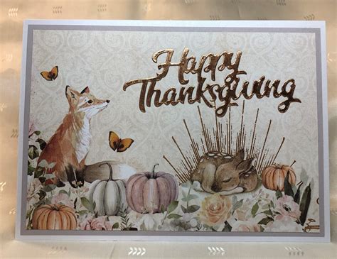 Happy Thanksgiving Handmade Card With Heartfelt Verse By