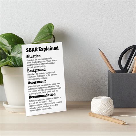 Situation Background Assessment Recommendation Sbar Mnemonic Art