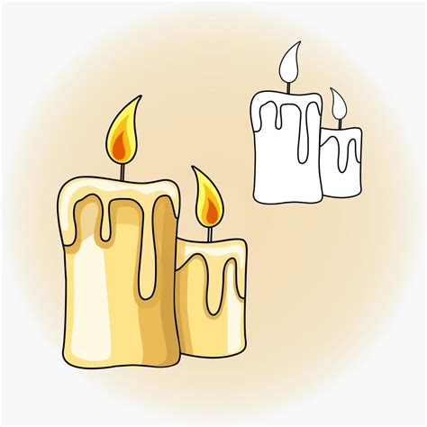 dibujo de velas encendidas ilustración plana vectorial icono