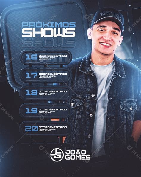 Agenda De Shows João Gomes Flyer Social Media PSD Editável download