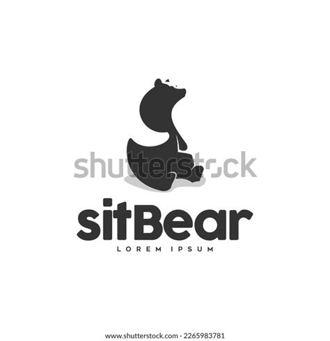 Sitting Bear Silhouette Logo Design Inspiration Stock Vector (Royalty ...