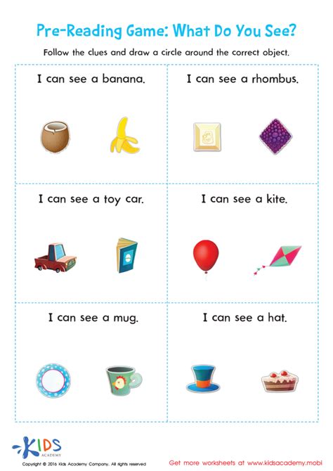 What Do You See? Worksheet: Pre–reading Worksheet Printable PDF ...