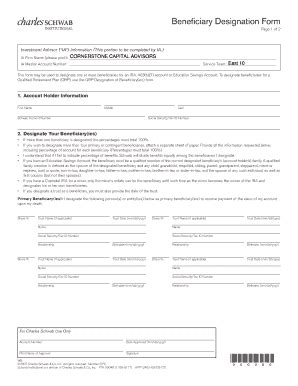 Charles Schwab Beneficiary Designation Form Fill And Sign Printable