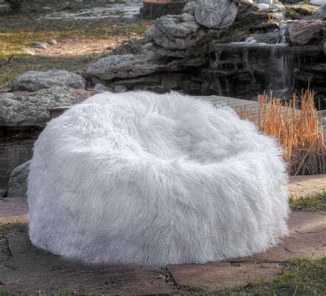 Sheepskin Bean Bag Chair Large Fur Bean Bag Chair White Ultimate Sheepskin