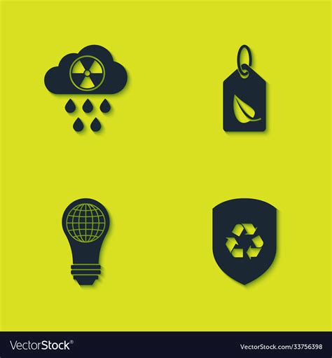 Set Acid Rain And Radioactive Cloud Recycle Vector Image