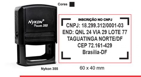 CARIMBO CNPJ N355 PRETO FOTO FÁCIL