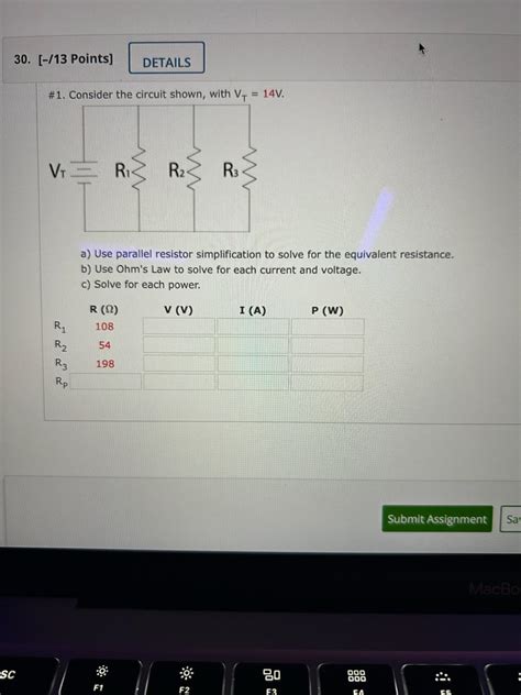 Solved 1 Consider The Circuit Shown With Vt14 V A Use