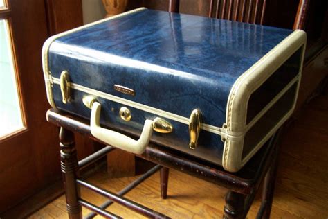 Blue Vintage Samsonite Luggage Small Etsy