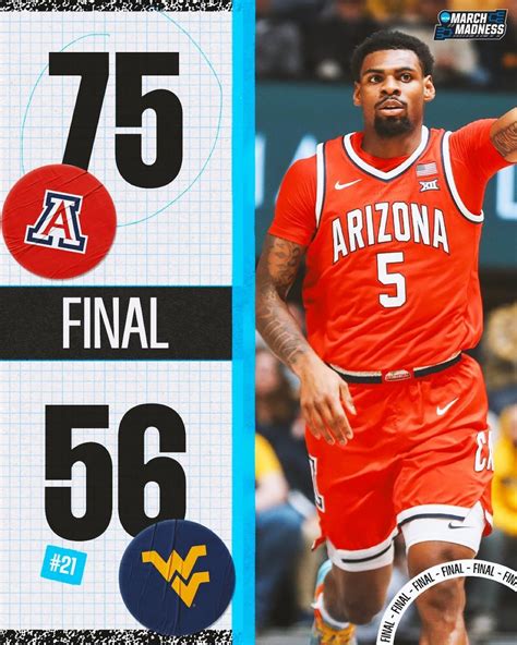 NCAA March Madness | ARIZONA TAKES DOWN NO. 21 WEST VIRGINIA 👀 The