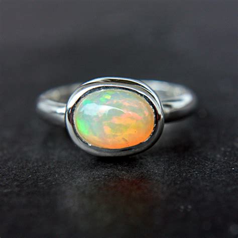 Natural Opal Ring Sterling Silver Natural By ManariDesign On Etsy