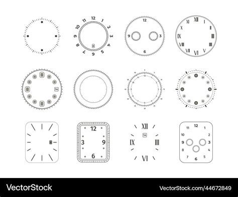 Analog Clock Face Watch Dial With Time Numbers Vector Image