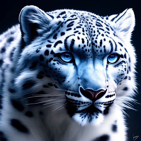 Snow Leopard With Blue Eyes Wallpaper