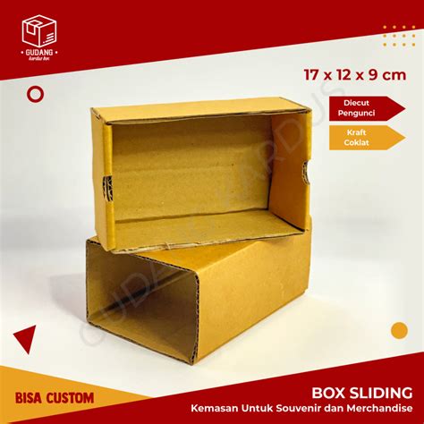 Jual Slide Box 17 X 12 X 9 Cm Slidding Karton Polos Kardus Hampers