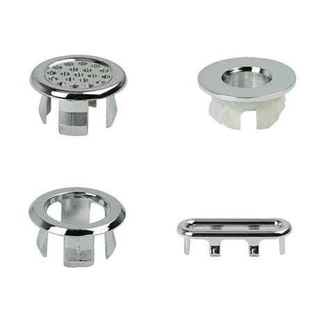 Bathroom Sink Overflow Trim Ring Chrome Hole Cover Round Insert Cap