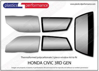 Honda Civic Ag Ah Hatchback Lexan Polycarbonate Windows Plastics