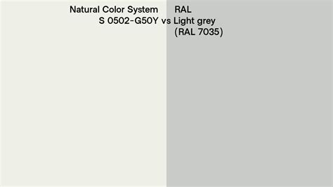 Natural Color System S 0502 G50y Vs Ral Light Grey Ral 7035 Side By