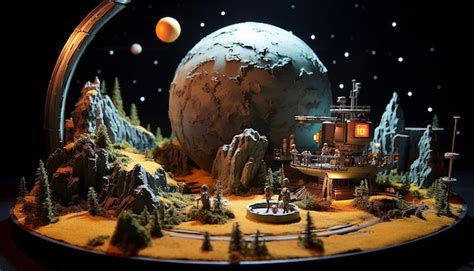 Premium AI Image | A lost in space diorama