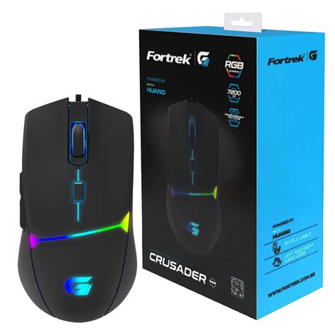 Mouse Gamer Fortrek Crusader RGB 7200Dpi Preto 70526 5734