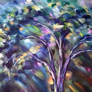 Tree Girl Painting Acrylic Landscape Original Artwork on Canvas 12x16 ...