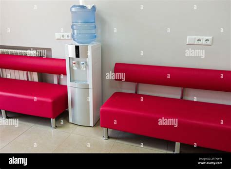 Hospital Reception Area With Refreshing Water Cooler Welcoming