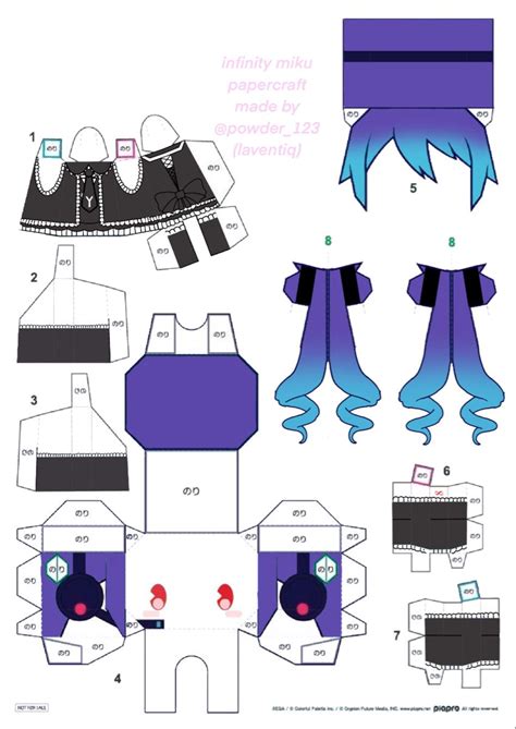 Infinity Miku Vocaloid Papercraft Project Diva Pjsk Paper Doll