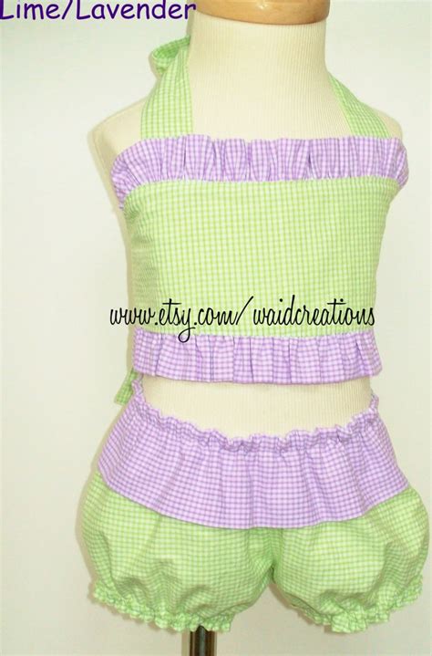 Baby Bikini Piece Monogram Swimsuit Handmade For Baby Etsy