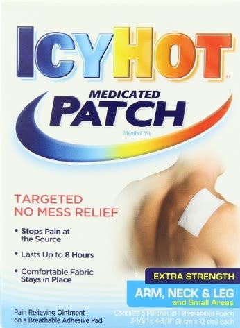 Icy Hot Medicated Patch Extra Strength Pain Relief Patch For Arm Neck Leg Face Down Chairs