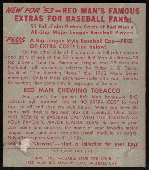 Red Man Tobacco With Tab Richie Ashburn Auctionninja