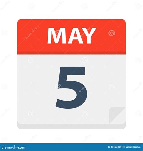 May 5 Calendar Icon Stock Illustration Illustration Of Month 131973391