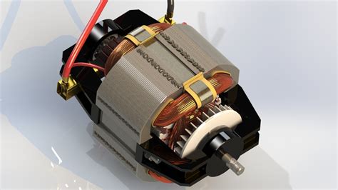 Universal Acdc Electric Motor 3d Cad Model Library Grabcad