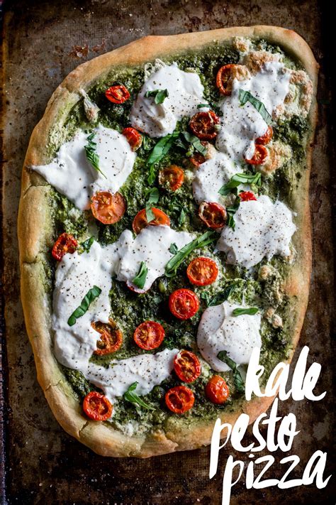 Kale Pesto Pizza The Almond Eater Vegetarian Pizza Best Vegetarian