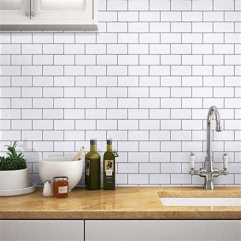 Self Adhesive Vinyl Kitchen Backsplash Tiles Things In The Kitchen