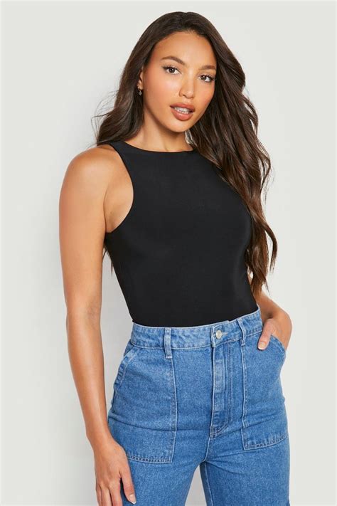 Tall Recycled Double Layer Slinky Bodysuit Boohoo