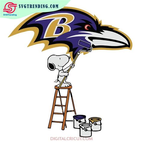 Snoopy Paints The Baltimore Ravens Logo Nfl Football Svg Snoopy Love