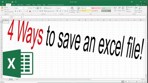 4 Ways To Save An Excel File YouTube