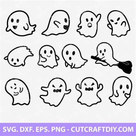 CUTE GHOST SVG Ghost SVG Bundle Halloween SVG Cut File