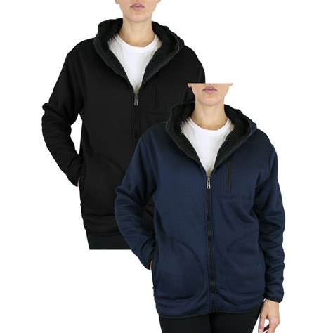 2 Pack Gbh Women S Heavyweight Loose Fit Sherpa Fleece Lined Hoodie