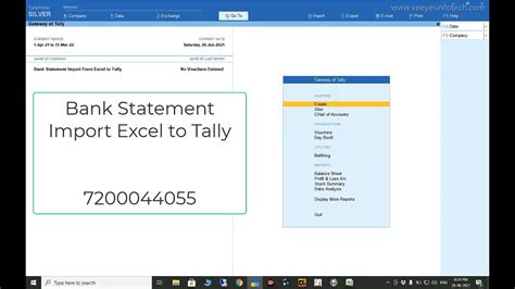 Tally Prime Tally Erp Bank Statement Excel To Tally Import