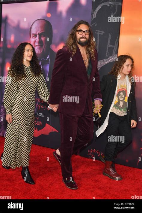 Lola Momoa, Jason Momoa and Nakoa-Wolf Momoa attend "The Batman" World ...