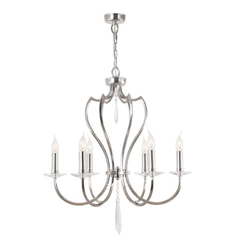 Pimlico 6 Light Chandelier Polished Nickel Finish E14