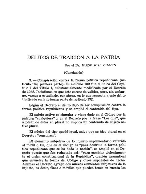 Delitos De Traicion A La Patria Pdf Derecho Penal Castigos