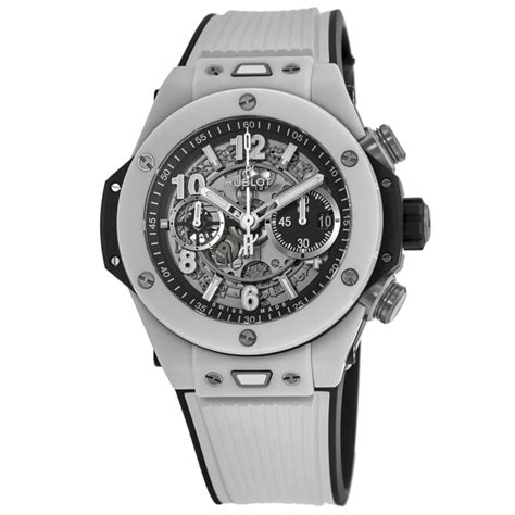 Hublot Big Bang Unico White Ceramic Skeleton Dial Rubber Strap Mens Watch 441hx1171rx