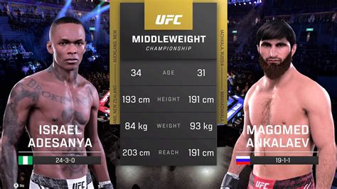 Israel Adesanya Vs Magomed Ankalaev Full Fight Ufc Fight Night