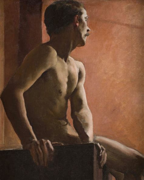 Distractio Infinita Male Nude C 1920 Italian School Oil On Canvas