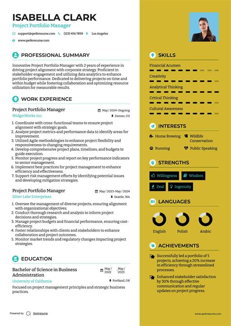 10+ Project Portfolio Manager Resume Samples & Templates for 2025