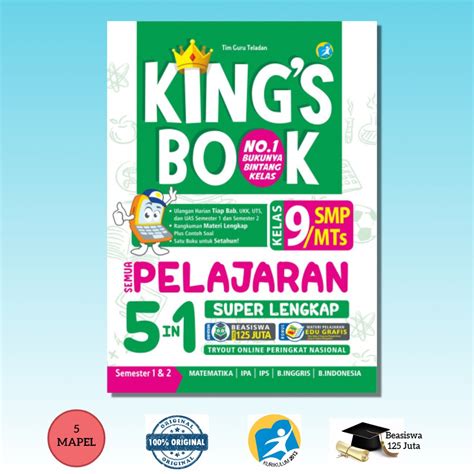 Jual Kings Book Kelas 9 SMP Semua Pelajaran 5in1 Buku Ulangan Harian