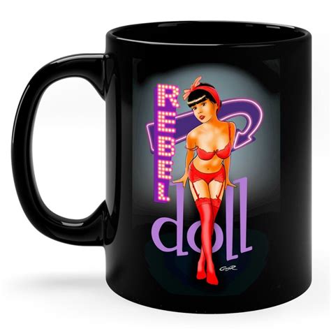 Pinup Art Mug Sexy Lingerie Mug Retro Style Rebel Doll Coffee Lover