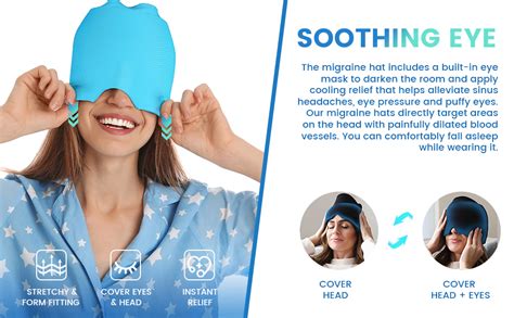 ACWOO Migraine Relief Cap Reusable Cold Hot Therapy Migraine And Headache Relief Cap Single