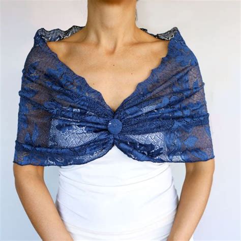 Royal Blue Lace Elegant Shawl Evening Shoulder Wrap Wedding Etsy